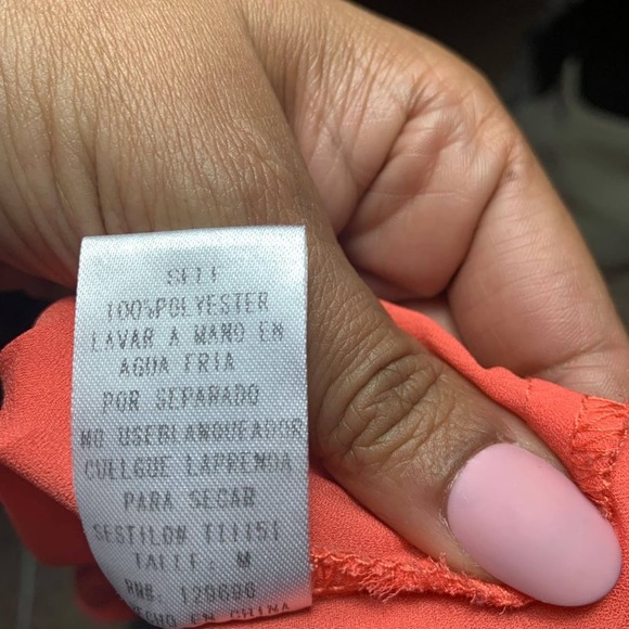 Love Posh Women's Orange Tank Sheer Crocheted Back Boho Vibe Tank Top Medium - Picture 7 of 7